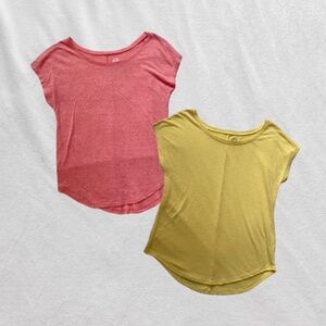 pink and yellow S.O. Kohls soft relaxed tees